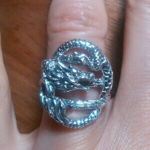 Sterling Silver Dragon Ring (Size 6)